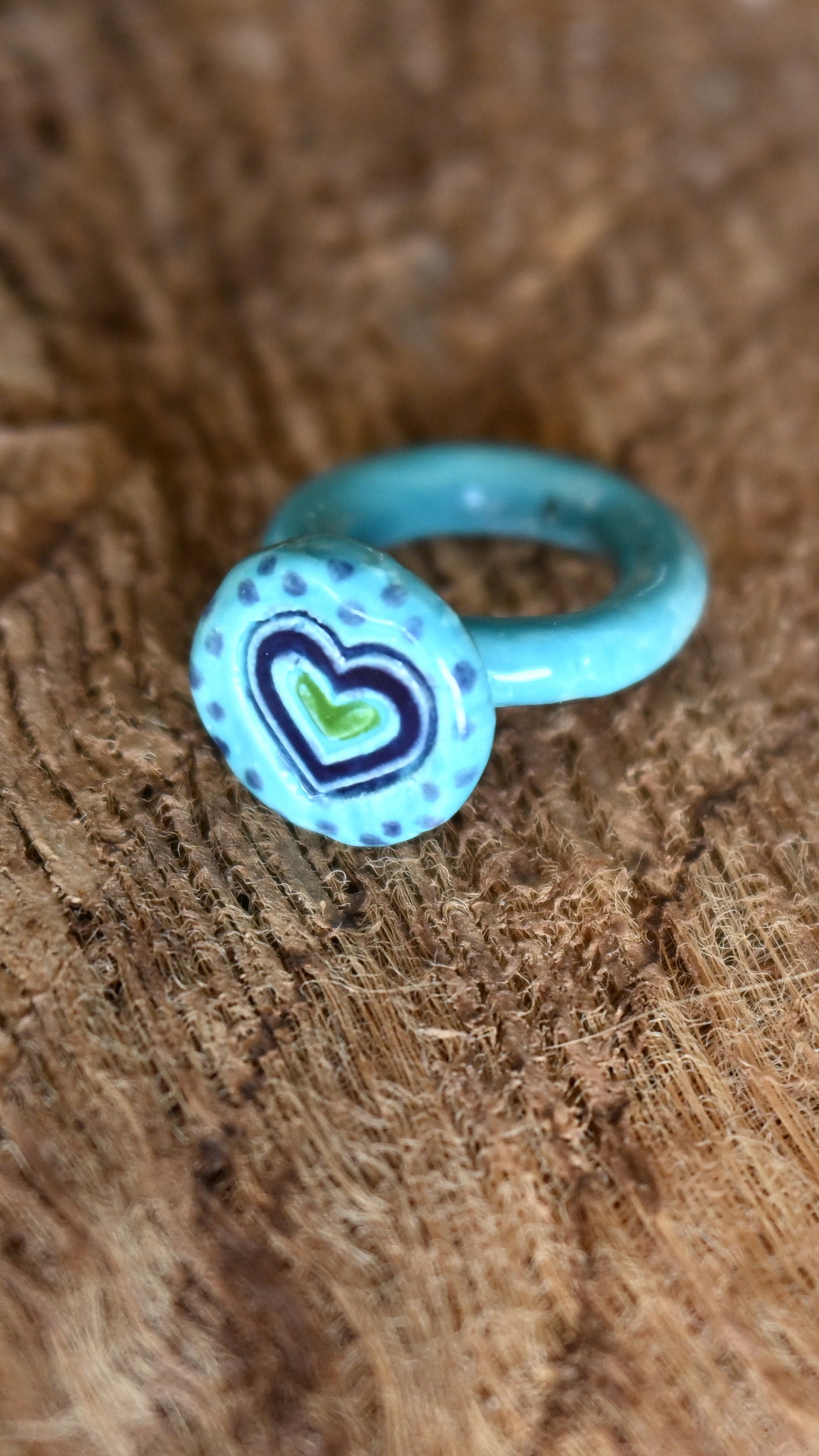RNG-HRT01AQA: Aqua Heart Ceramic Ring