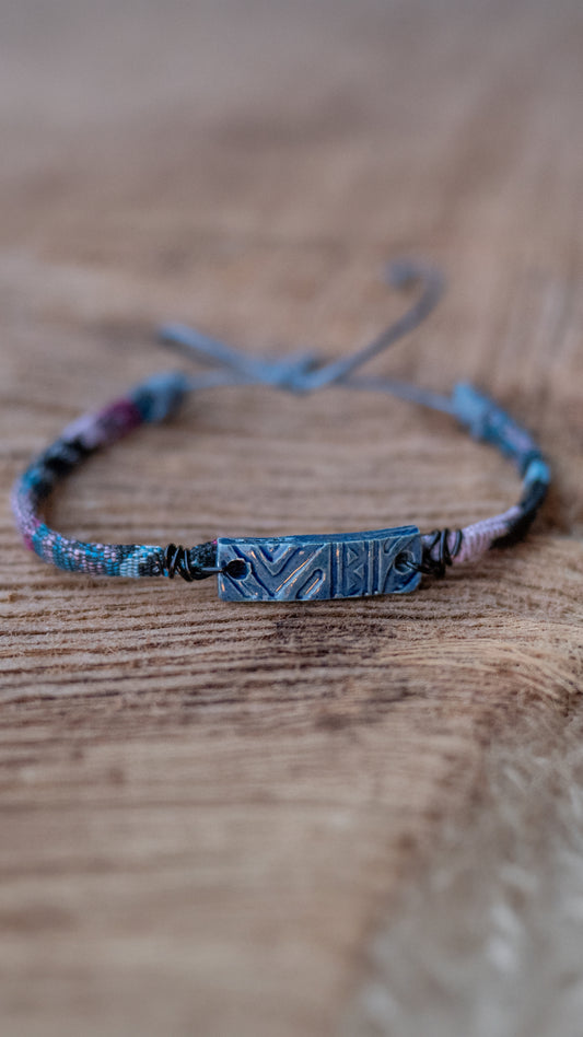 BLT-TBL01ABL: Tribal Ceramic Bracelet – Dark Blue Glaze
