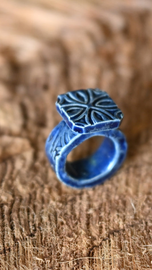 RNG-FRS01ABL: Four Seasons Square Ceramic Ring