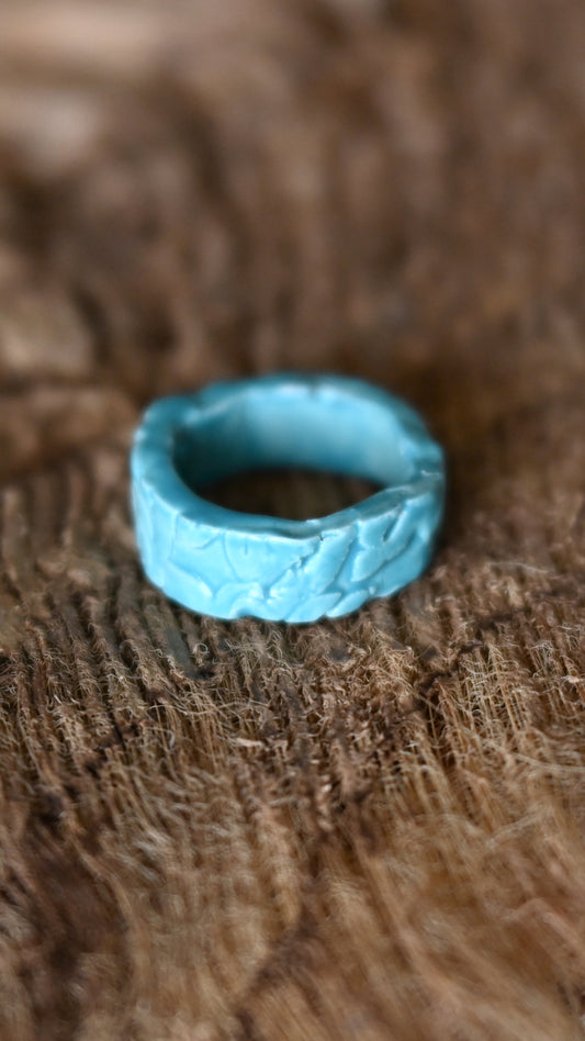 RNG-SPF01AQA: Spring Flowers Textured Ceramic Ring